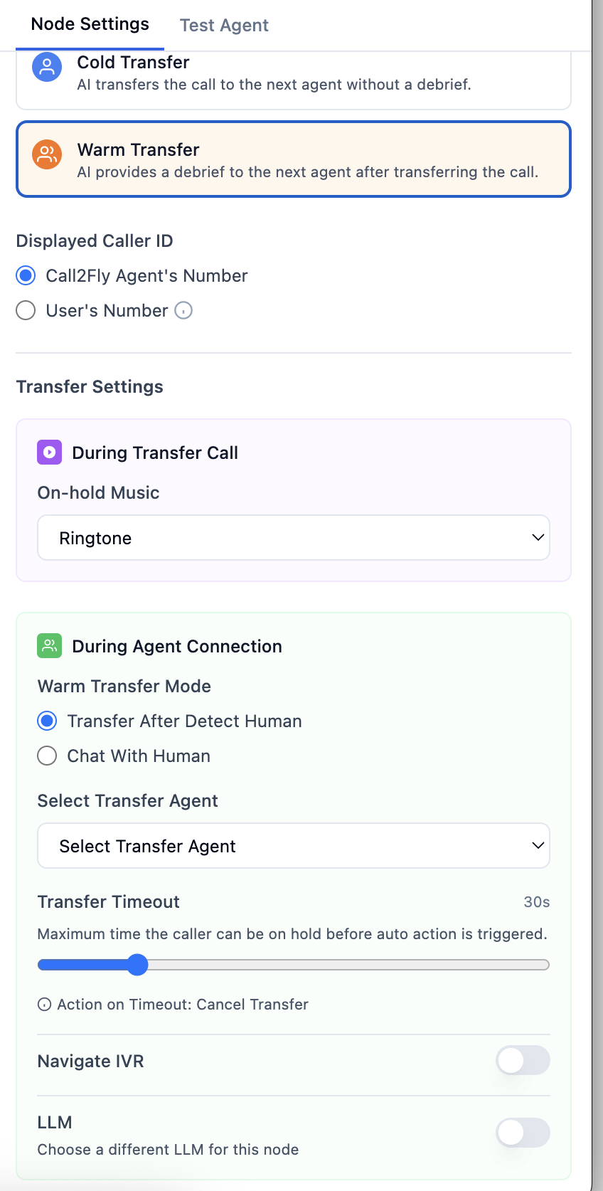 Warm transfer pattern