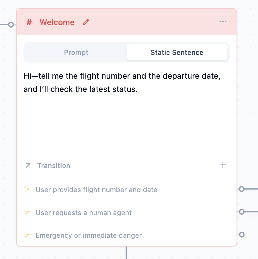 Conversation node with additional content