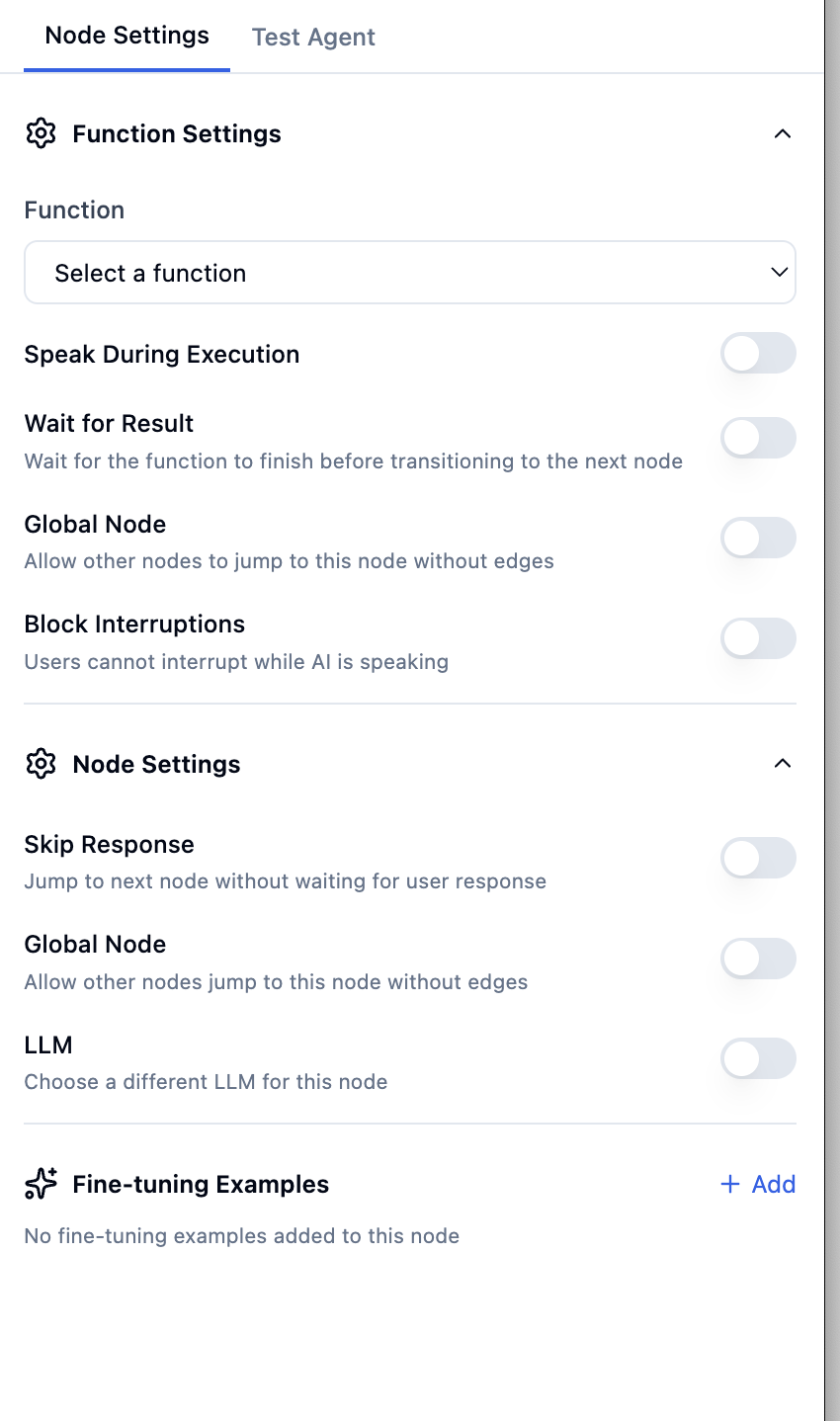 Function node settings