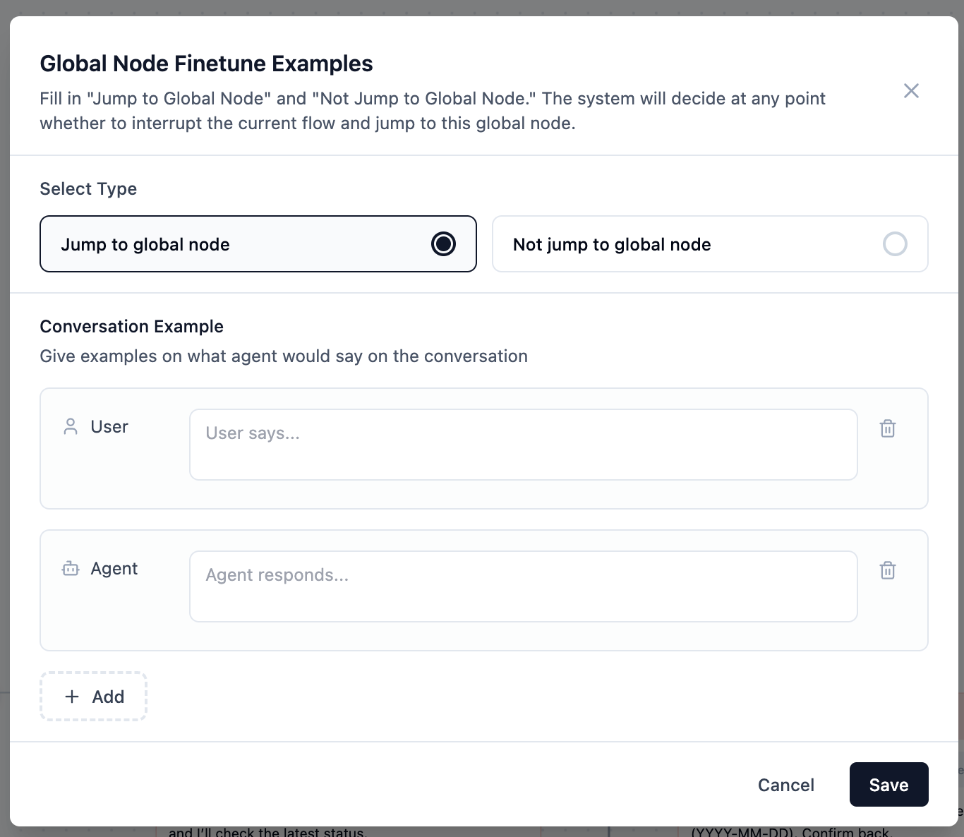 Global node fine-tune examples for Press Digit