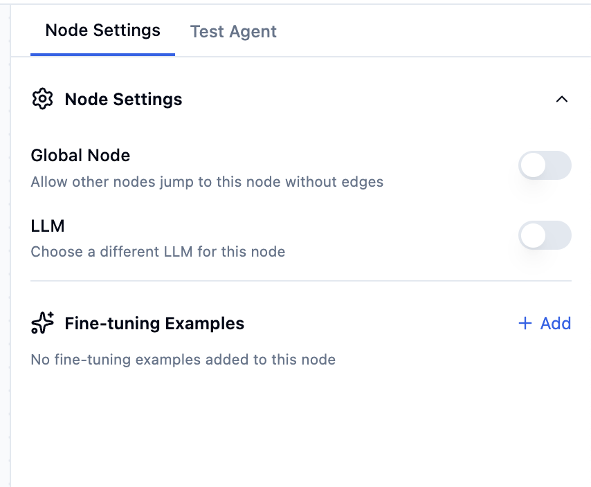 SMS node settings